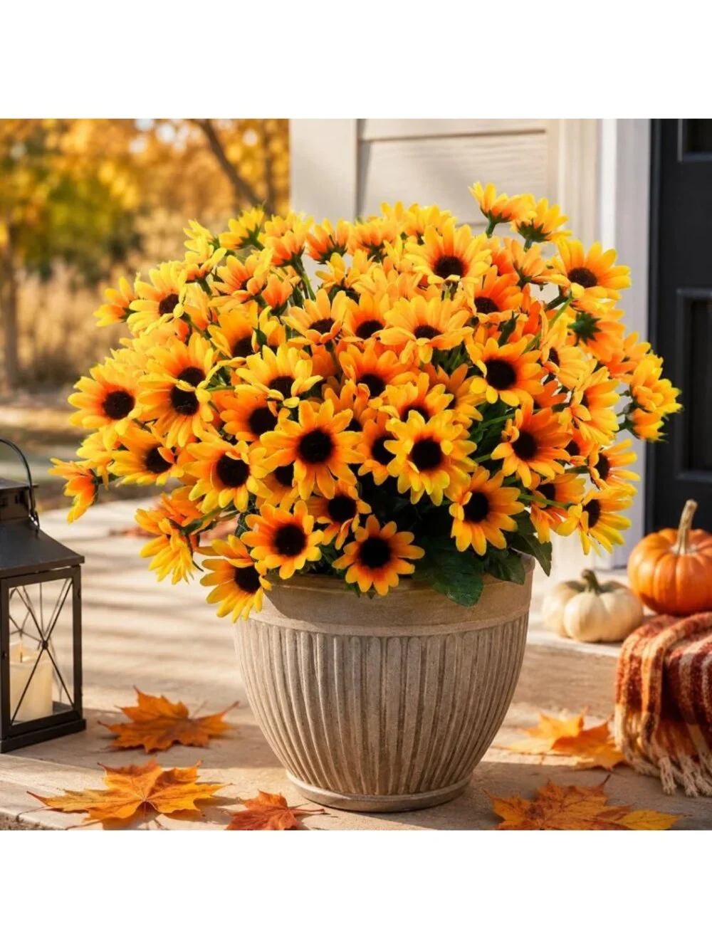 72 Bundles of Vibrant Sunflowers - Artificial Flowers for Outdoor Fall Decor